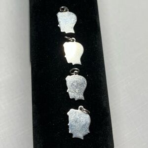 Vintage Sterling Silver Girl Boy Silhouette Charms Pendants
